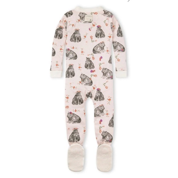 Burt’s Bees Baby Hippie Hippos Organic Cotton Pajamas - Size 12month NWT - Picture 2 of 4